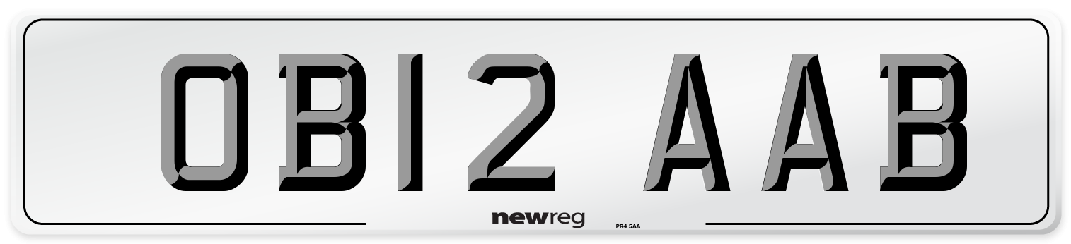OB12 AAB Number Plate from New Reg